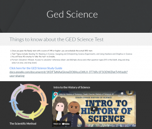 link to OCTC GED Science Site